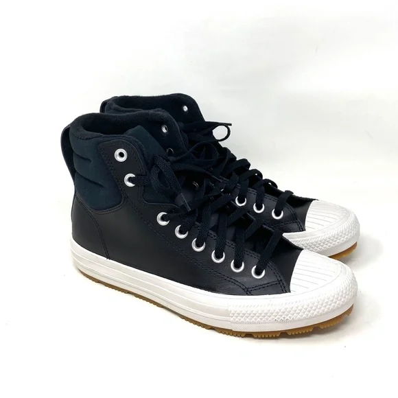 Converse Ctas Berkshire Boot High Top Black Junior Women's Leather Size 271710C - Picture 5 of 8